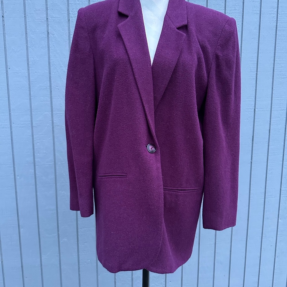 Pretty Plum Wool Blend Blazer - Picture 2 of 11
